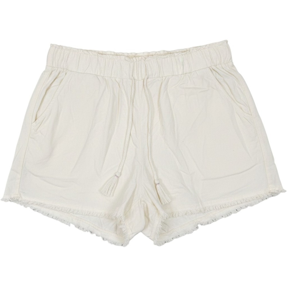 Signature Studio Shorts Womens S Cream Frayed Hem Rayon Boho Beach Casual